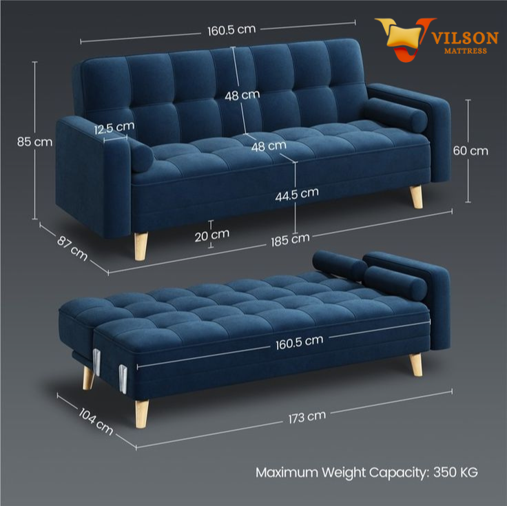 Vilson 3 Seater Sofa Cum Bed