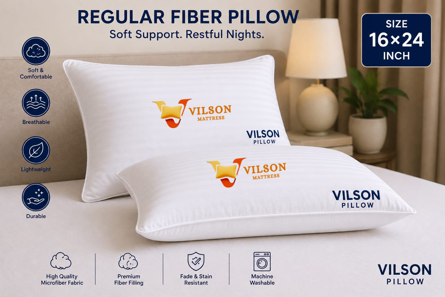 REGULAR FIBER PILLOW Soft Support. Restful Nights.