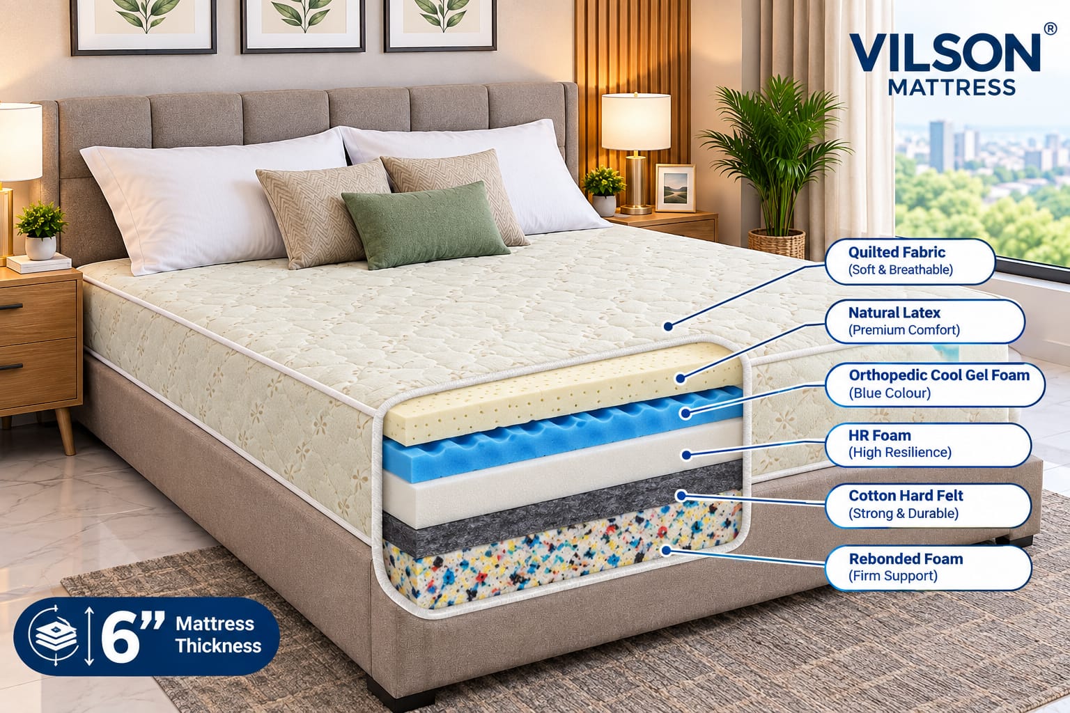 Cool Gel Memory Foam Mattres 